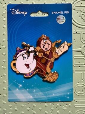 Disney Beauty and the Beast PALM Pin - Lumiere, Cogsworth, Mrs. Potts